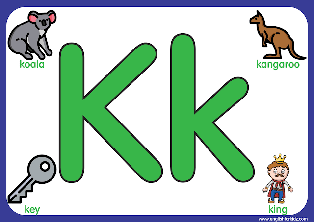 Letter k - big printable alphabet letters for kids learning English