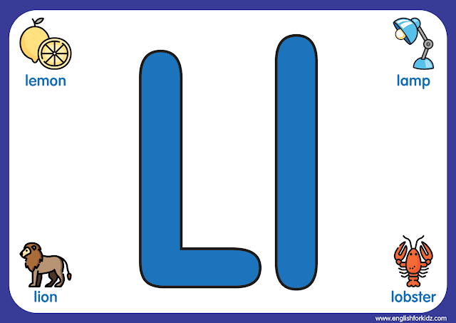 Letter l - big printable alphabet letters for kids learning English