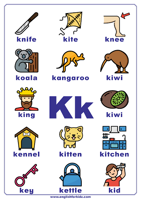 English alphabet poster - letter K