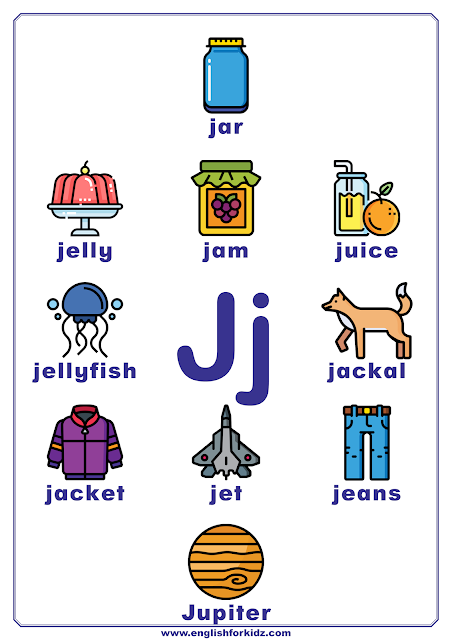 English alphabet poster - letter J